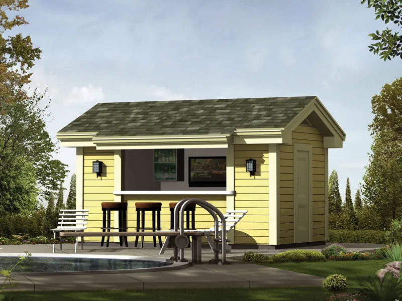 Safety shelter offers a great place during inclement weather with a siding exterior