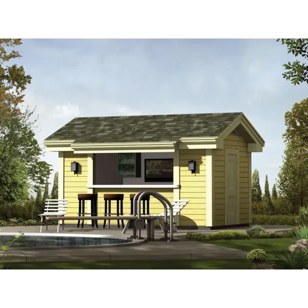 Safety shelter offers a great place during inclement weather with a siding exterior