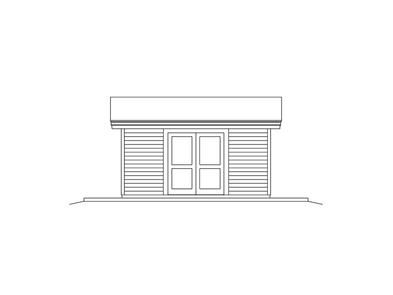 Building Plans Rear Elevation - Coolwater Pool Cabana With Bar 009D-7525 | House Plans and More