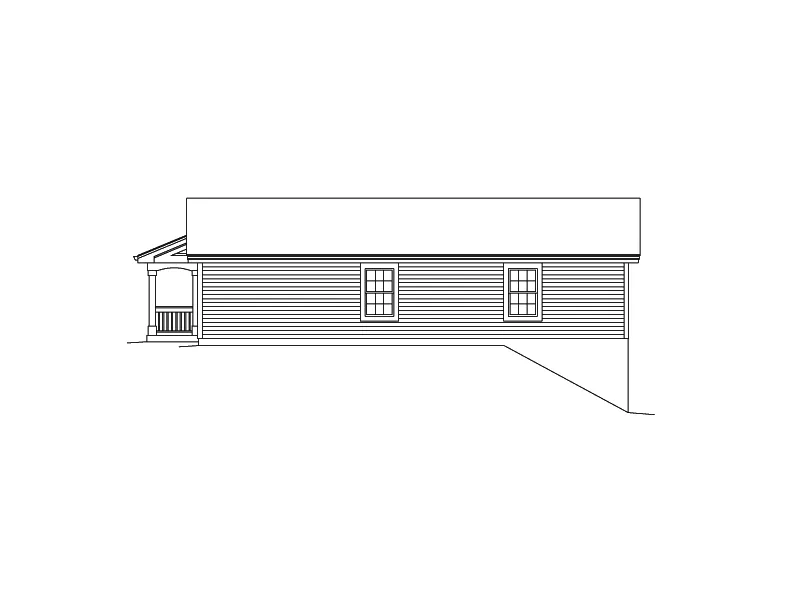 Building Plans Right Elevation - Hesston RV Garage  009D-7526 | House Plans and More