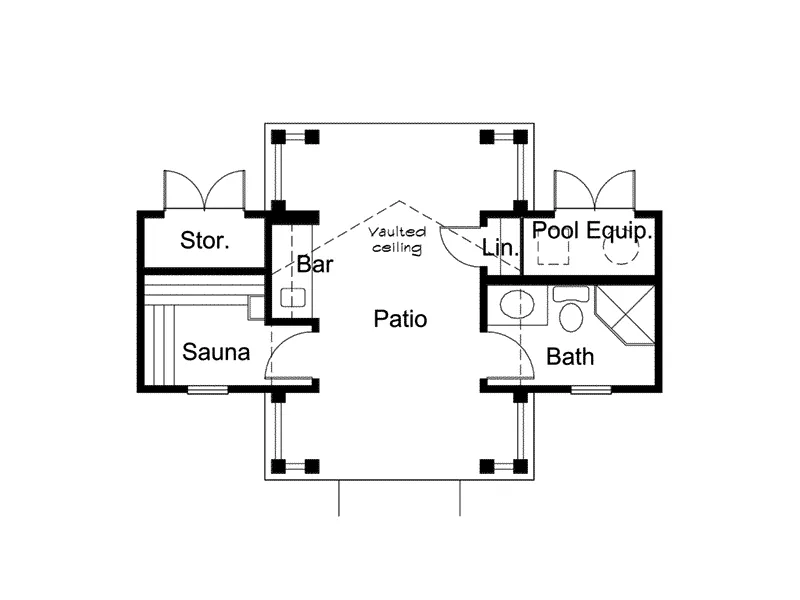 Building Plans First Floor - Summersun Pool Pavilion  009D-7527 | House Plans and More