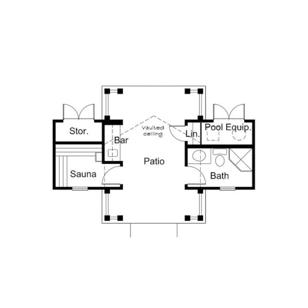 Building Plans First Floor - Summersun Pool Pavilion  009D-7527 | House Plans and More