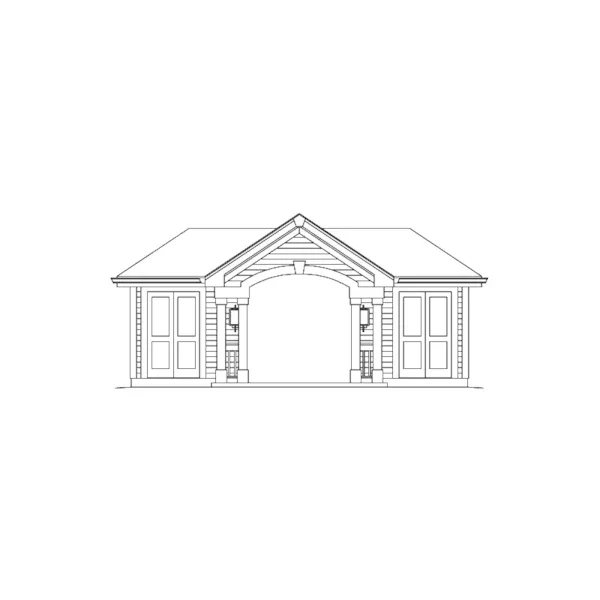 Building Plans Rear Elevation - Summersun Pool Pavilion  009D-7527 | House Plans and More