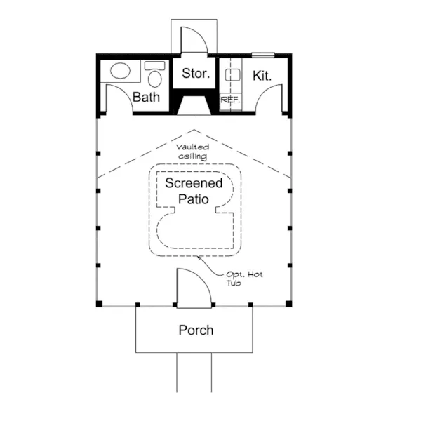 Building Plans First Floor - Ellen Screened Shelter Kitchen 009D-7528 | House Plans and More