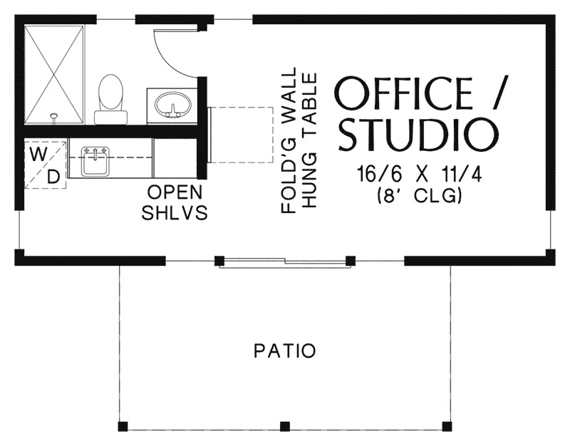 Building Plans First Floor - Hammel Modern Studio Office 011D-0603 | House Plans and More