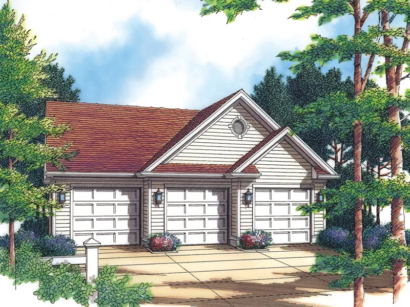 Traditional House Plan Front Image - Lenore Three-Car Garage 012D-6002 | House Plans and More