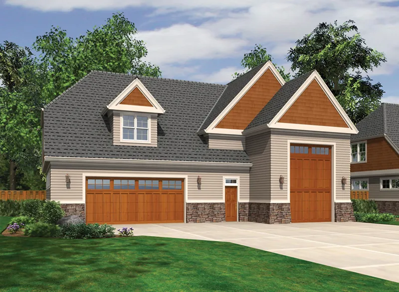 Craftsman House Plan Front of Home -  012D-6008 | House Plans and More
