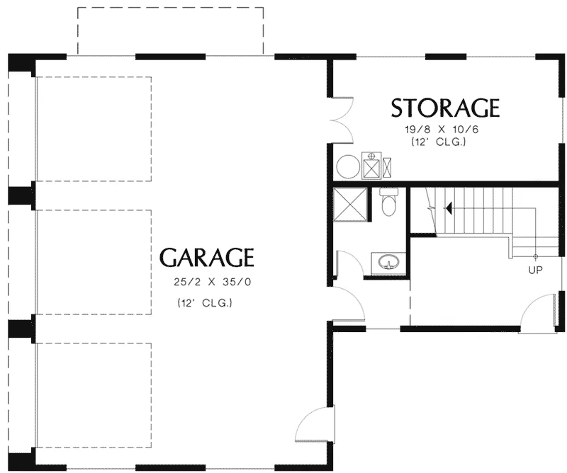 Building Plans First Floor - Waterville 3-Car Garage 012D-7500 | House Plans and More