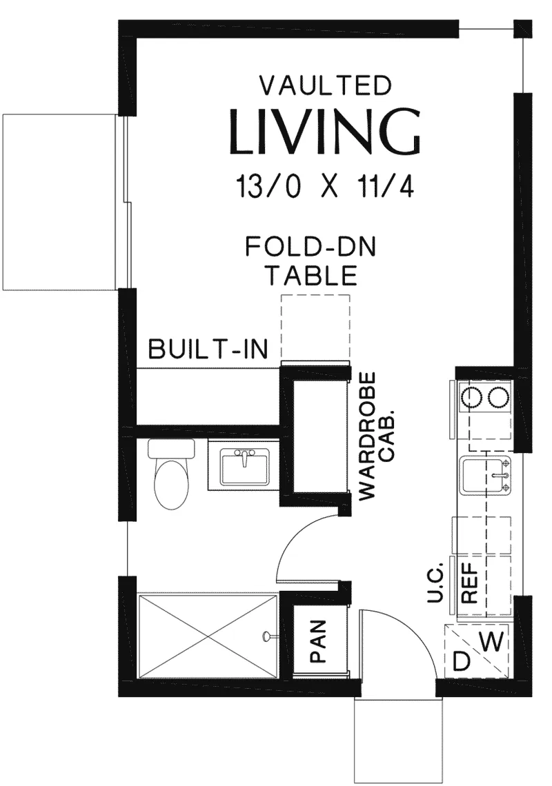 Building Plans First Floor - Moorpark Modern Studio 012D-7507 | House Plans and More