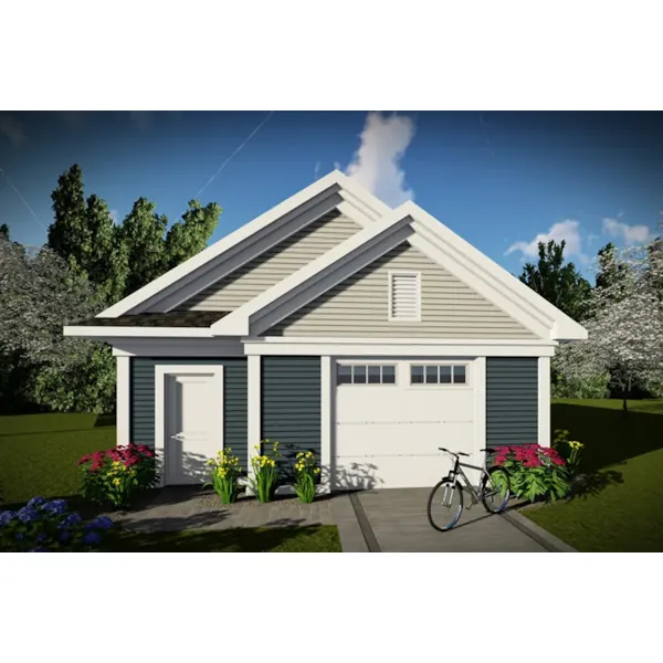 Building Plans Front of Home - Scott 1-Car Garage 051D-0942 | House Plans and More