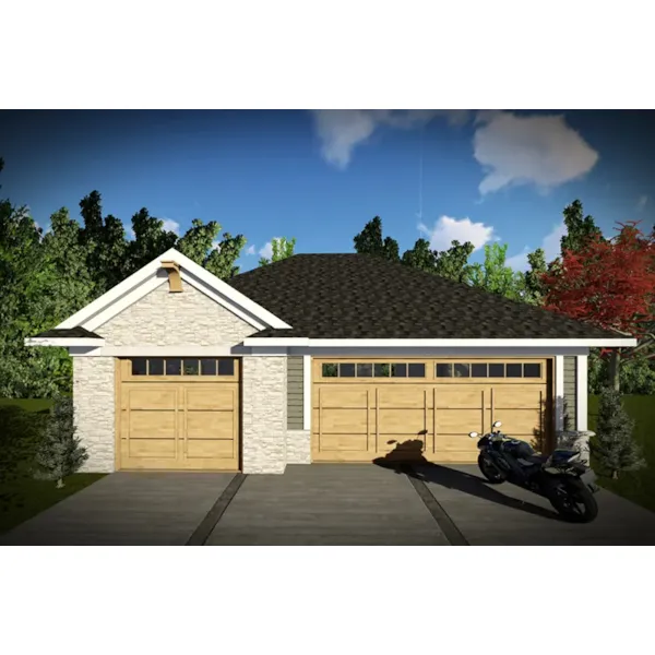 Building Plans Front of Home - Edena 3-Car Garage 051D-0943 | House Plans and More