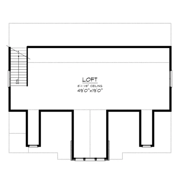 Building Plans Second Floor - Barrow Garage With Loft 051D-0944 | House Plans and More