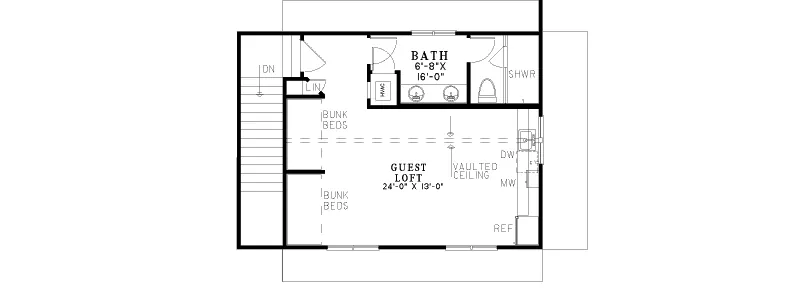 Building Plans Second Floor - Nicklaus Apartment Garage 055D-1030 | House Plans and More