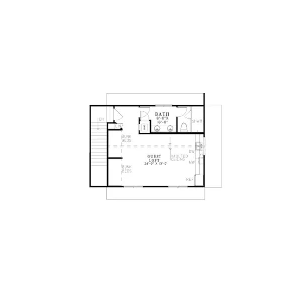 Building Plans Second Floor - Nicklaus Apartment Garage 055D-1030 | House Plans and More