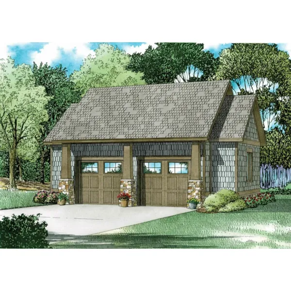 Building Plans Front of Home - Nevins Craftsman Garage 055D-1031 | House Plans and More