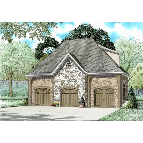 Building Plans Front of Home - LeAnn European Garage 055D-1032 | House Plans and More