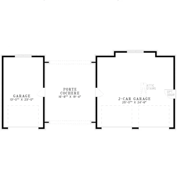 Traditional House Plan First Floor - Harpers Meadow 3-Car Garage 055D-1035 | House Plans and More