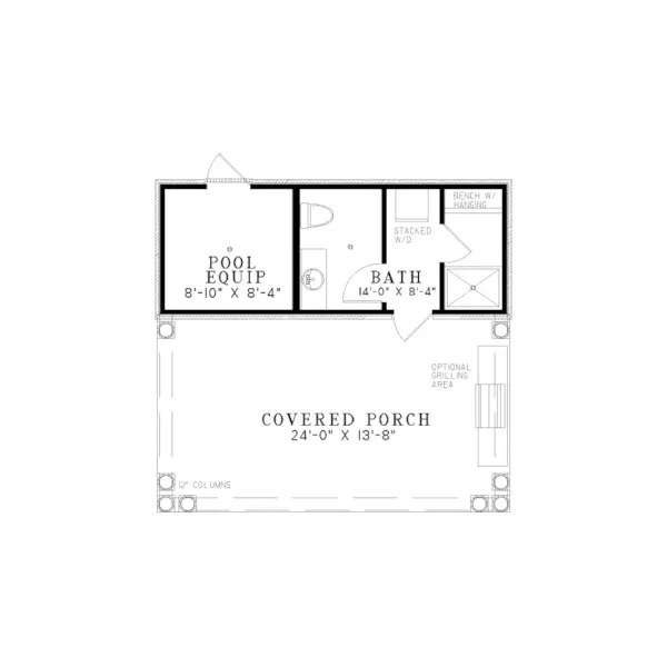 Traditional House Plan Garage Floor Plan - Christi Poolhouse 055D-1038 | House Plans and More