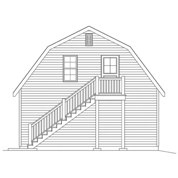 Building Plans Rear Elevation - Penn Barn Style Garage 059D-6083 | House Plans and More