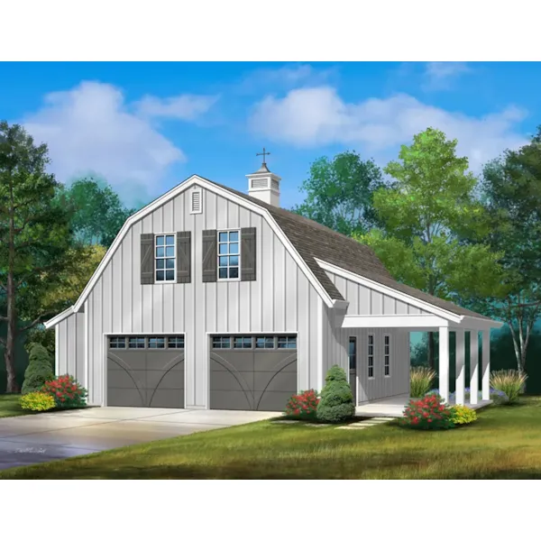 Building Plans Front of Home - Raymar Gambrel Roof Garage 059D-6086 | House Plans and More