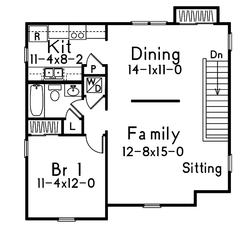 Building Plans Second Floor - Payton Two-Car Garage Apartment 059D-7503 | House Plans and More