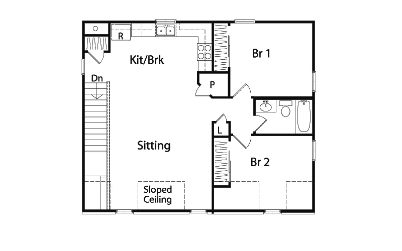 Building Plans Second Floor - Madelon Garage Apartment 059D-7508 | House Plans and More