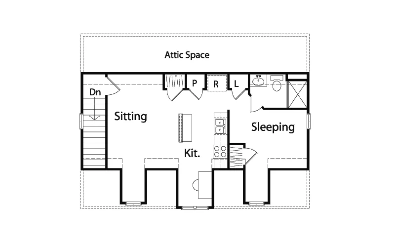 Building Plans Second Floor - Jodelle Two-Car Garage Apartment 059D-7510 | House Plans and More