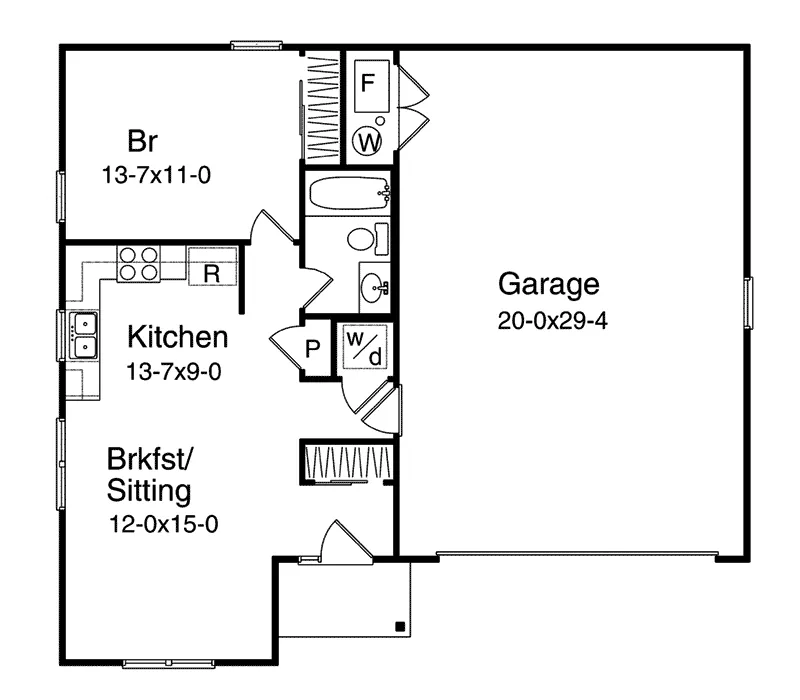 Building Plans First Floor - Bridget Garage Apartment 059D-7512 | House Plans and More