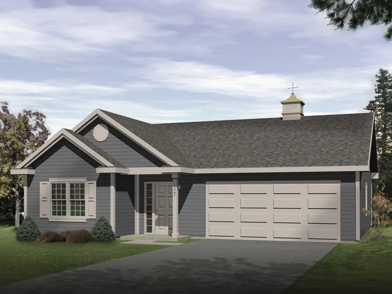 Two-car garage apratment has the look and feel of a cozy ranch style home
