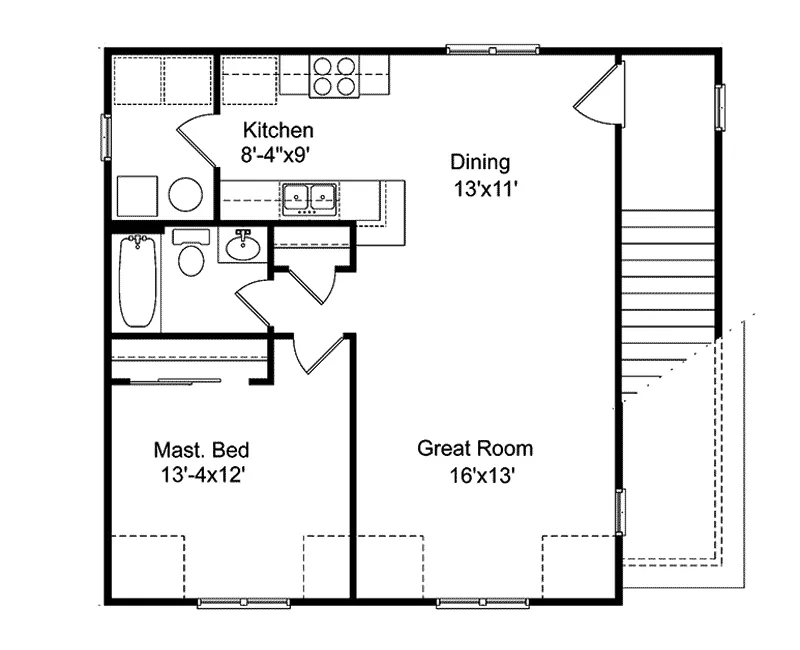 Building Plans Second Floor - Brock Apartment Garage 059D-7514 | House Plans and More