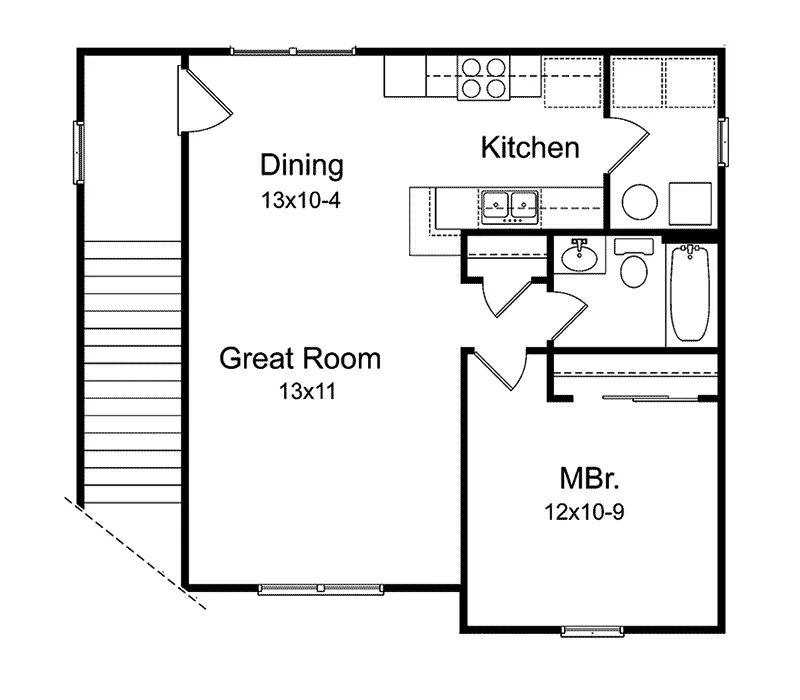 Building Plans Second Floor - Parkman Garage Apartment 059D-7515 | House Plans and More