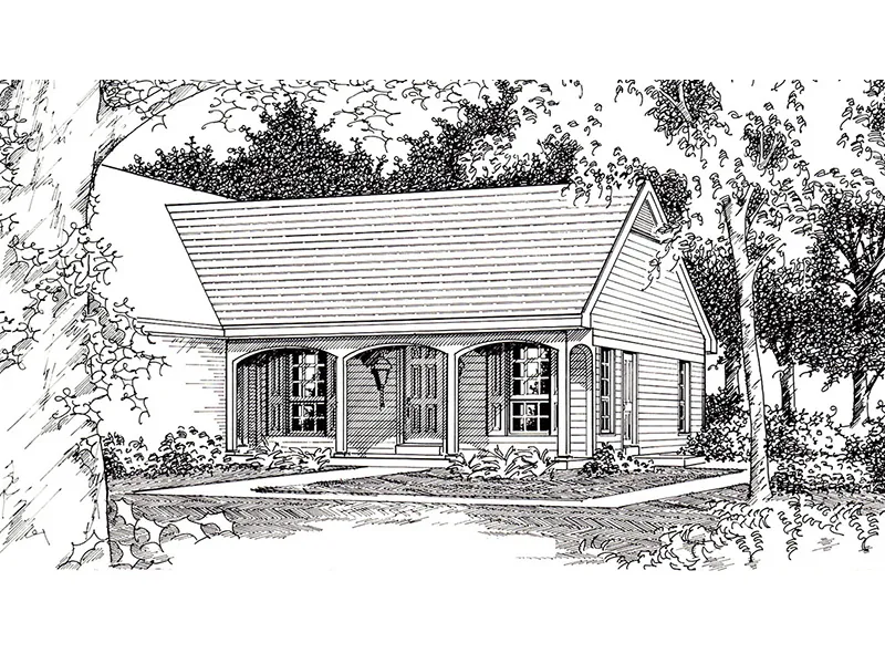Ranch House Plan Front of Home -  075D-7502 | House Plans and More