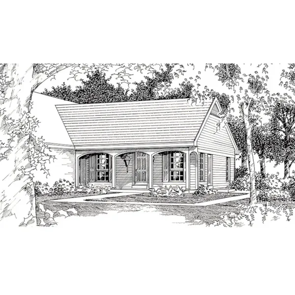 Ranch House Plan Front of Home -  075D-7502 | House Plans and More