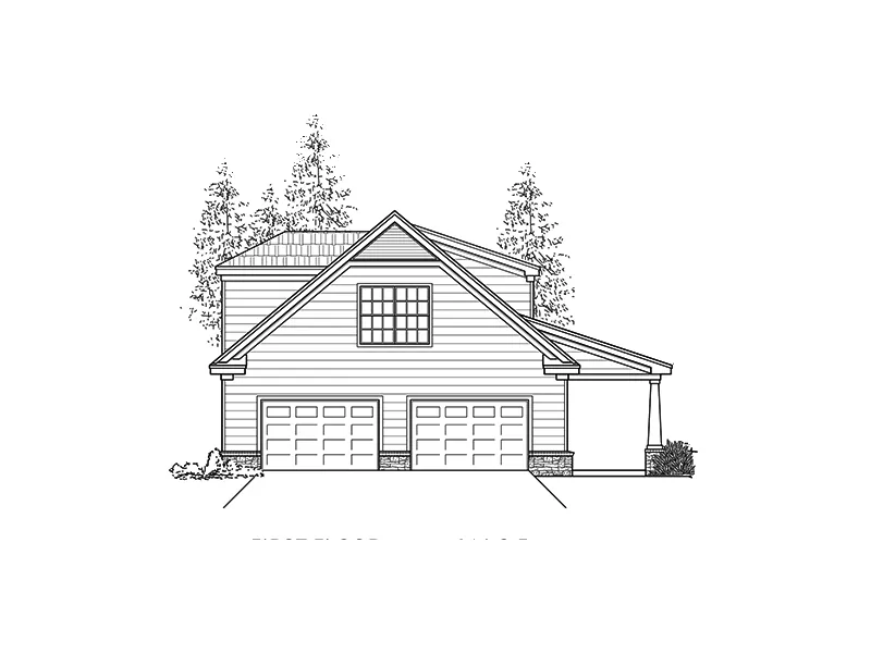 Traditional House Plan Left Elevation -  075D-7508 | House Plans and More