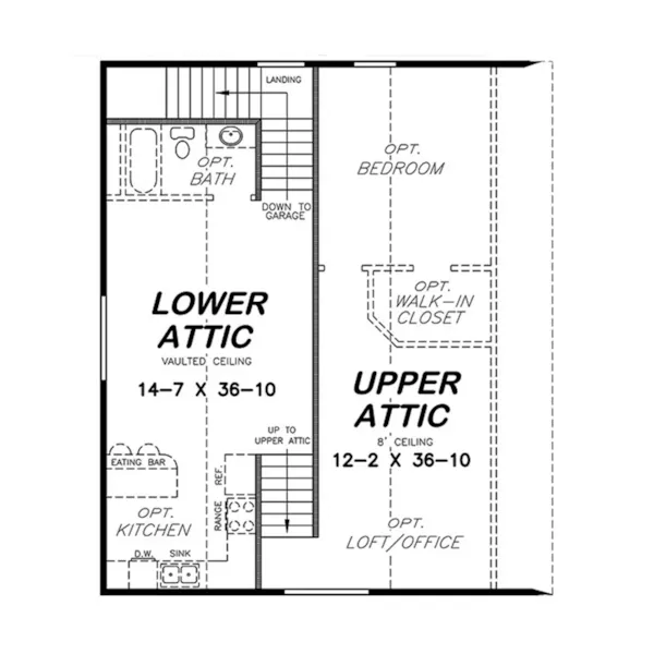 Ranch House Plan Second Floor -  075D-7509 | House Plans and More