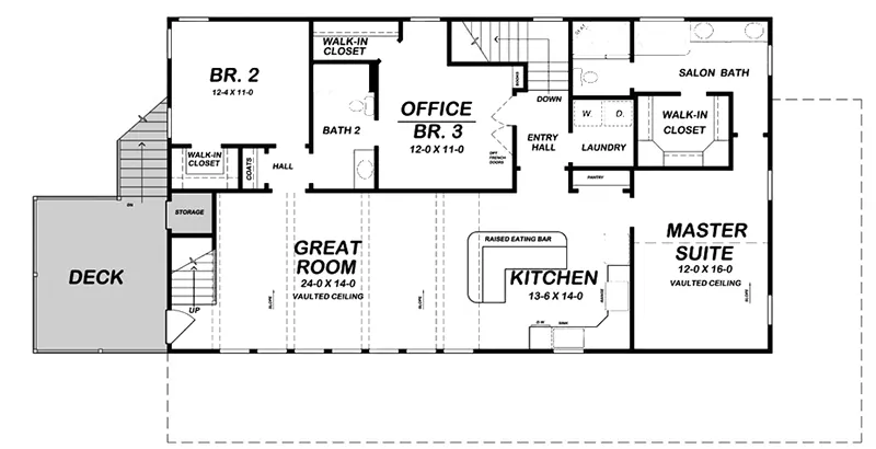Cabin & Cottage House Plan Second Floor -  075D-7511 | House Plans and More