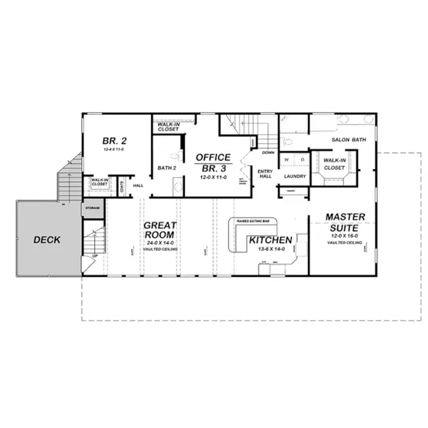 Ranch House Plan Second Floor -  075D-7511 | House Plans and More