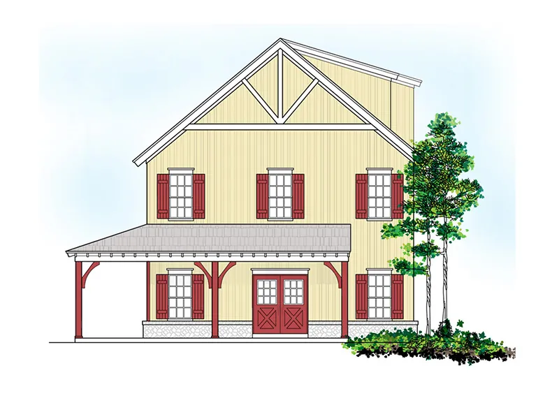Cabin & Cottage House Plan Front of Home -  075D-7511 | House Plans and More