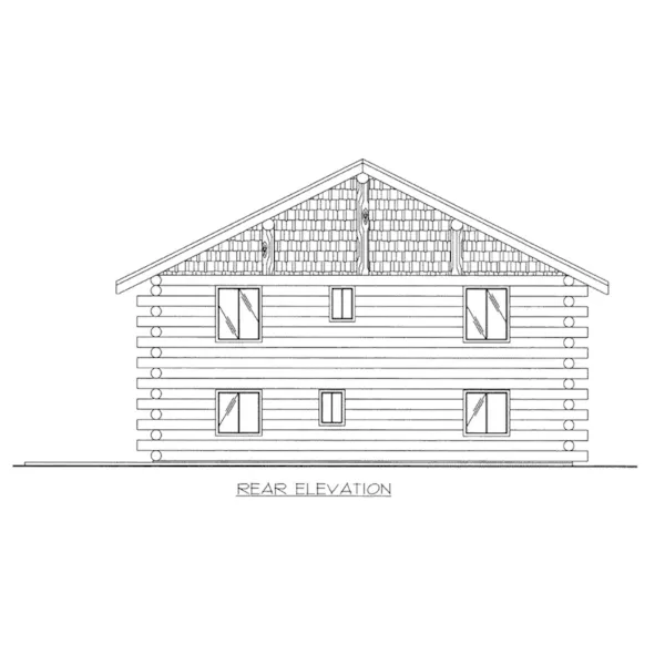 Building Plans Rear Elevation - Waggoner Rustic Log Home 088D-0406 | House Plans and More