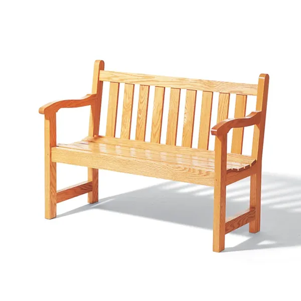 Rustic unpainted wood English garden bench