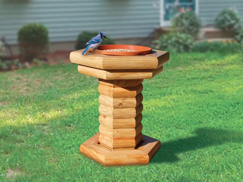 Lanscape timber bird feeder has rustic country charm and is perfect for the bird enthusiast