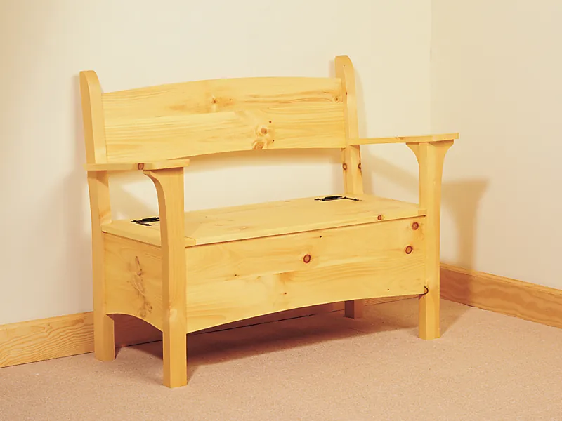Rustic simple bench has storage under the seating area