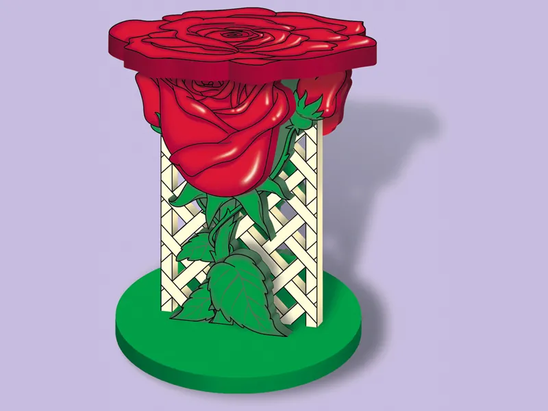 This rose plant stand is a striking place for displaying your favorite plant