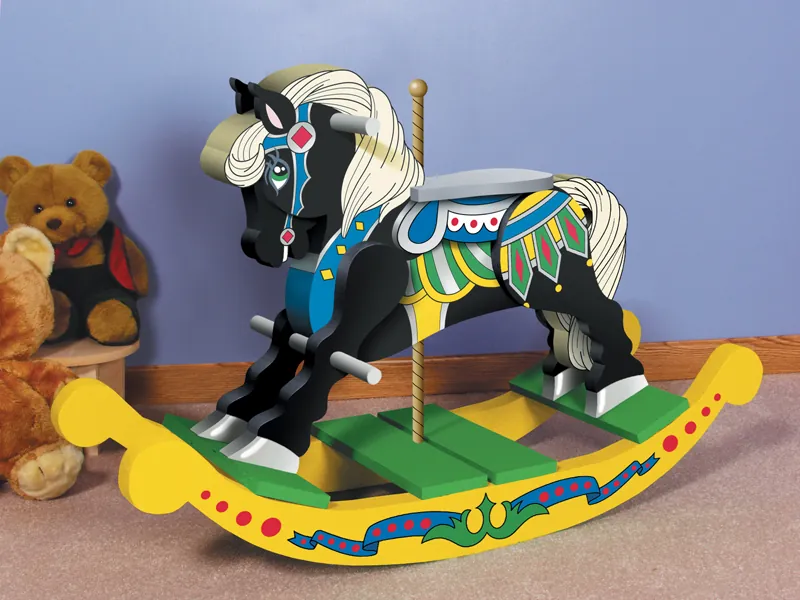 Carousel rocking horse is a terrific old-fashioned addition to any children's bedroom or playroom