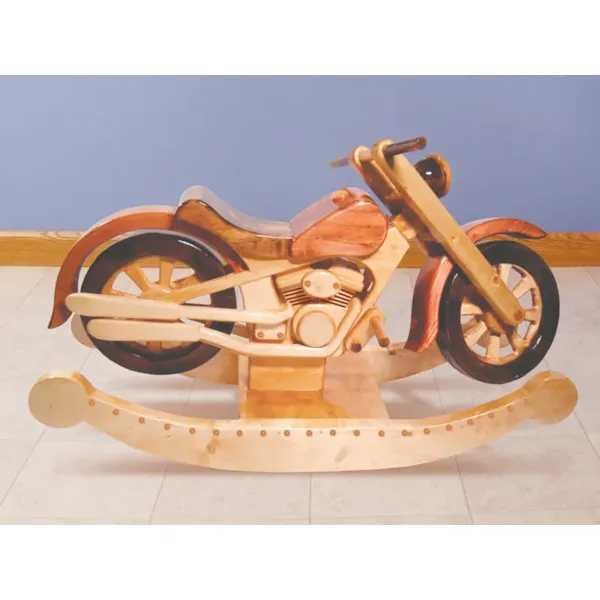 This rustic motorcycle rocker is sure to get the kids in the family excited