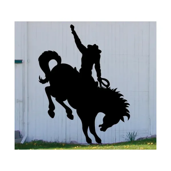 Bucking bronco yard art adds the feel of the true west to your backyard