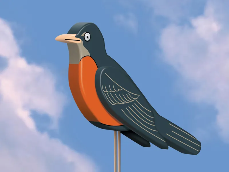 Big 3D robin adds a touch of Spring to your backyard