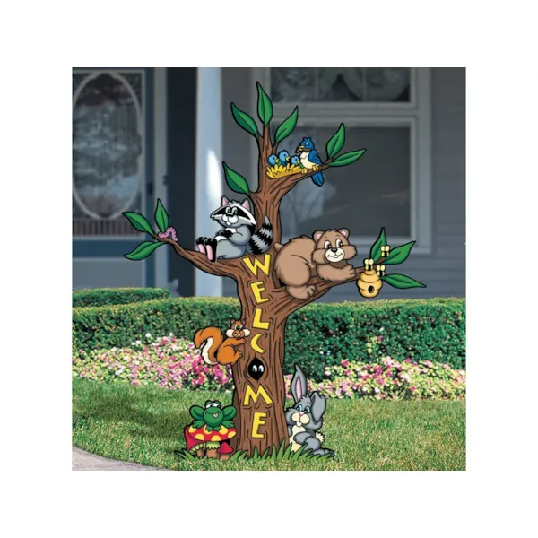 Friendly forest totem adds whimsey and fun to an outdoor space