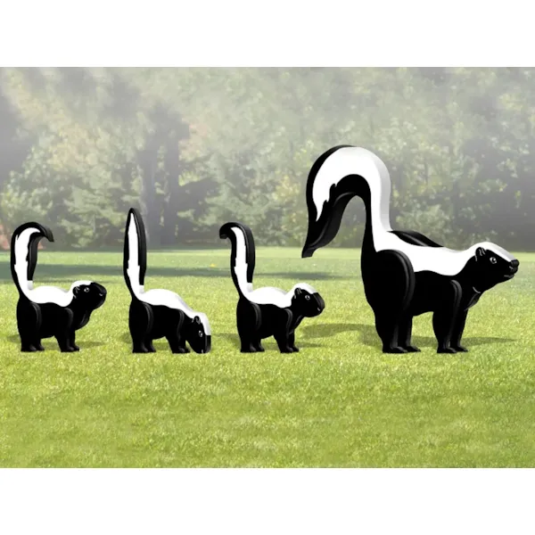 This 3D skunk family includes a large skunk and three babies