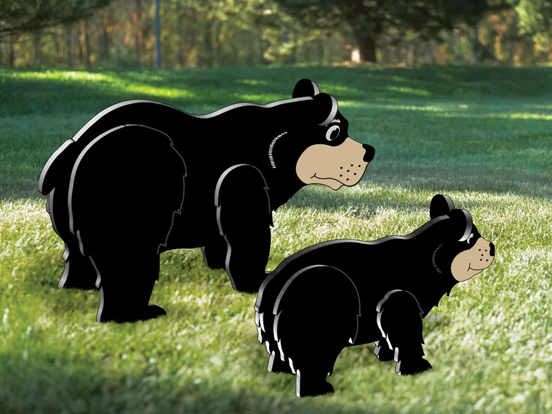 Black bear and cub are the perfect decorations for a wilderness outdoor setting